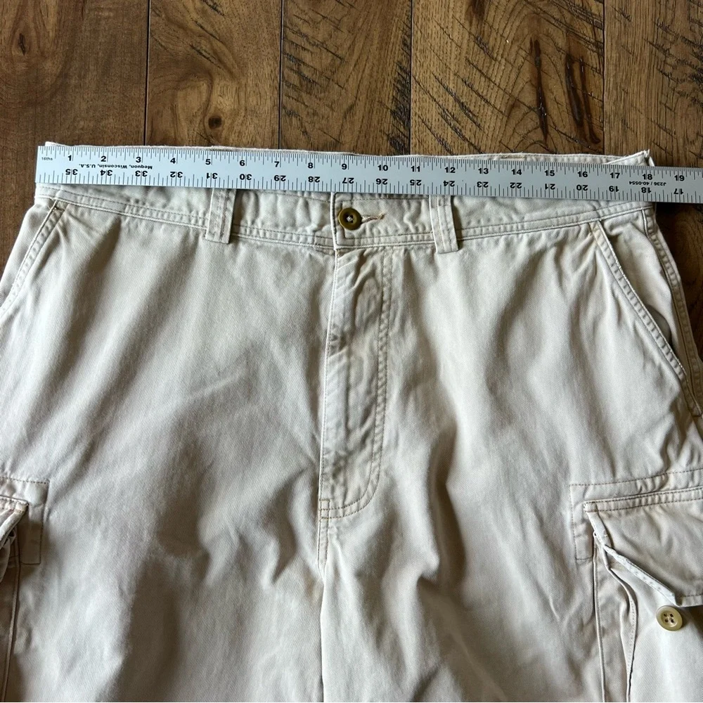 Polo By Ralph Lauren Cargo Shorts Men’s 36 Beige 10” Inseam Vintage Baggy Cotton